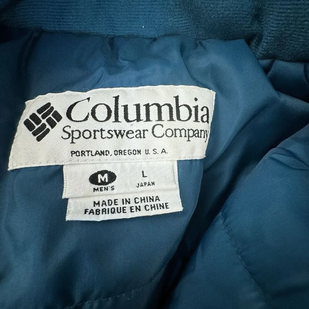 VTG COLUMBIA SPORTSWEAR Full Zip‎ & Snap Up Blue Snow Ski Jacket Men’s Size M